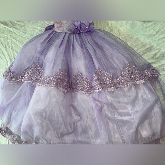 Custom princess dresses in a long sleeve and in color purple! Size 6 - Picture 12 of 16